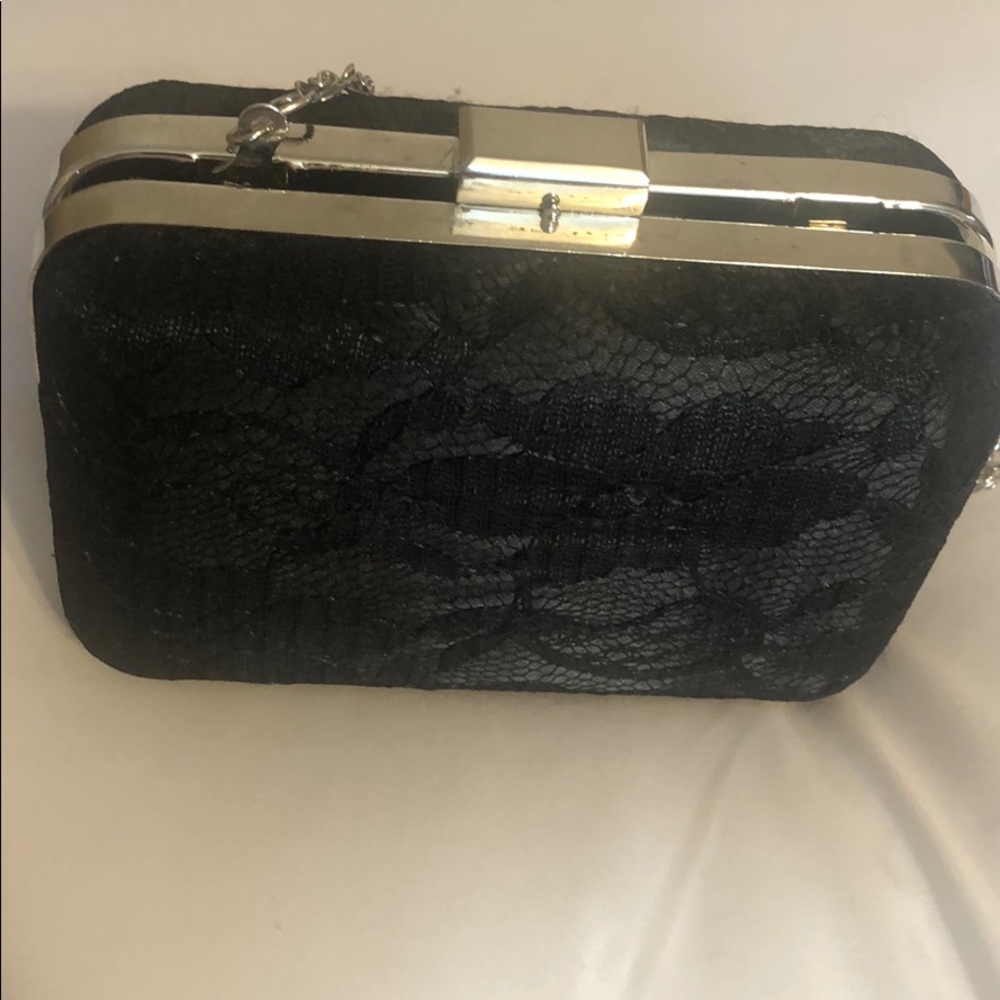 elegant black lace evening bag
